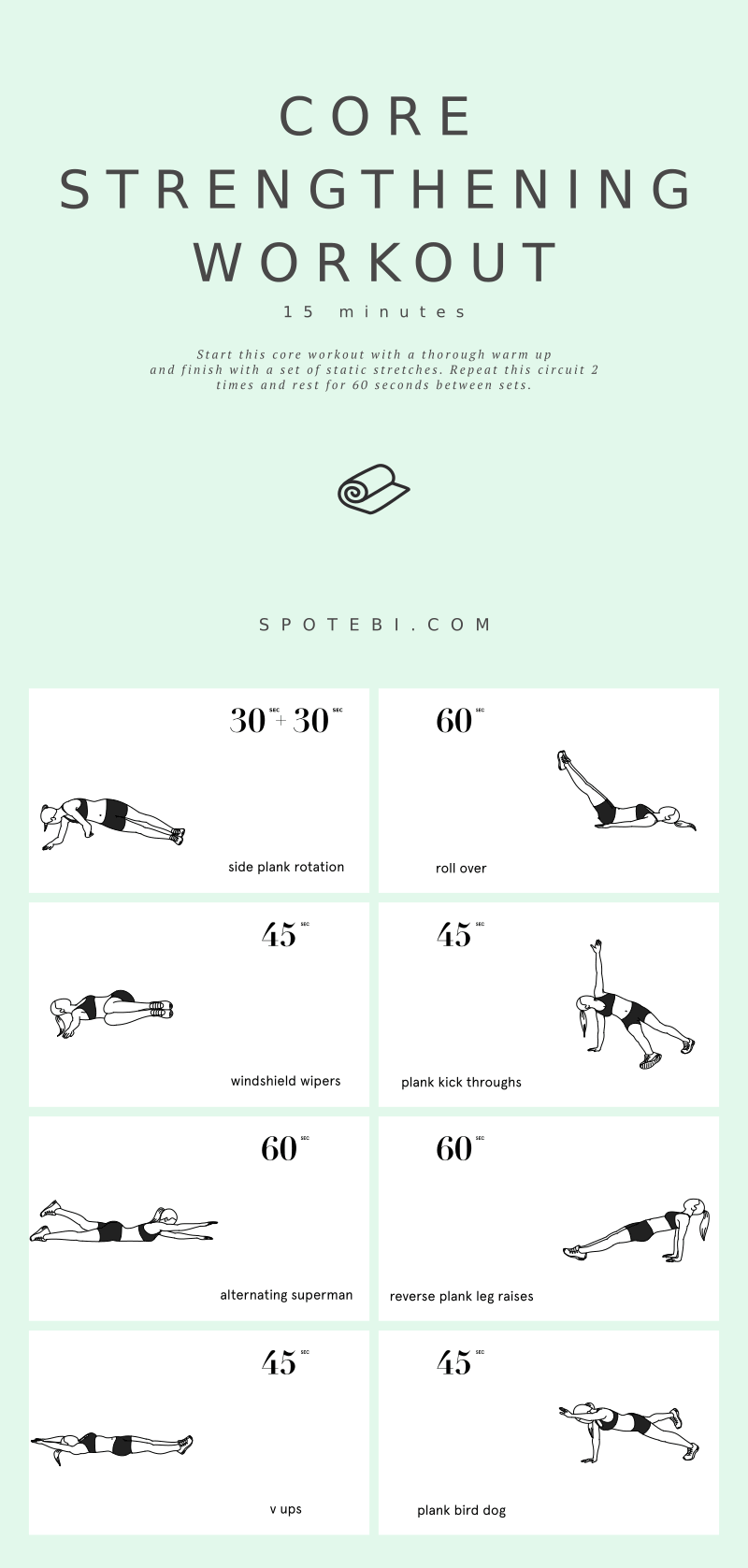 Want to lose weight and tighten your core muscles without going to the gym? Then do this 15-Minute Core Strengthening Workout weekly, and you'll be amazed by the results! https://www.spotebi.com/workout-routines/15-minute-core-strengthening-workout/