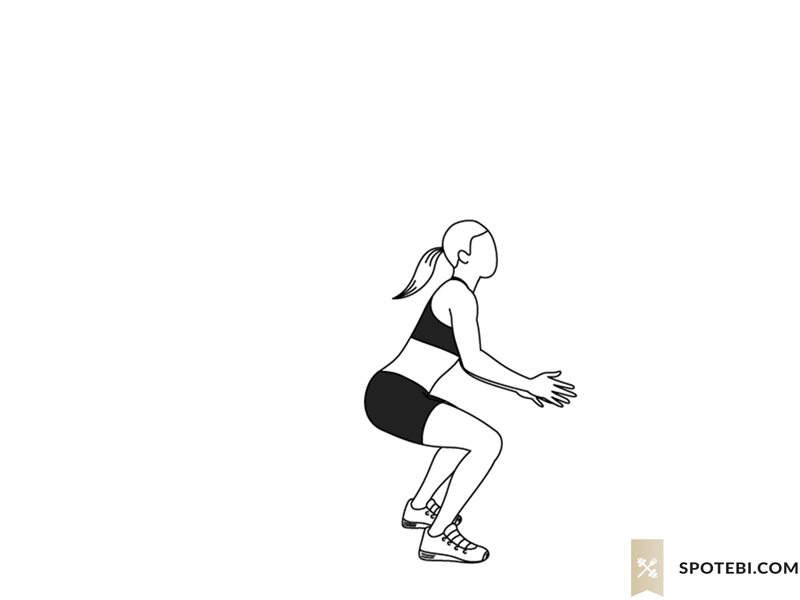 180 jump squat exercise guide with instructions, demonstration, calories burned and muscles worked. Learn proper form, discover all health benefits and choose a workout. https://www.spotebi.com/exercise-guide/180-jump-squat/