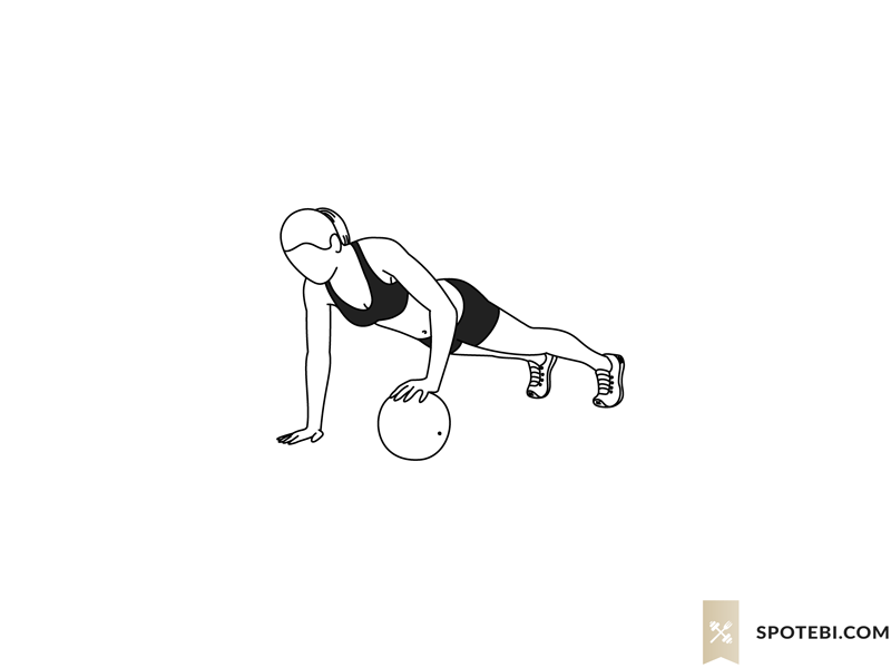 Alternating medicine ball push up exercise guide with instructions, demonstration, calories burned and muscles worked. Learn proper form, discover all health benefits and choose a workout. https://www.spotebi.com/exercise-guide/alternating-medicine-ball-push-up/