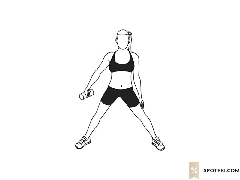 Figure 8 squat exercise guide with instructions, demonstration, calories burned and muscles worked. Learn proper form, discover all health benefits and choose a workout. https://www.spotebi.com/exercise-guide/figure-8-squat/