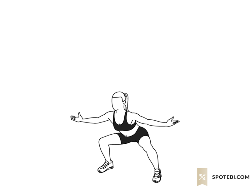In and out jacks exercise guide with instructions, demonstration, calories burned and muscles worked. Learn proper form, discover all health benefits and choose a workout. https://www.spotebi.com/exercise-guide/in-and-out-jacks/