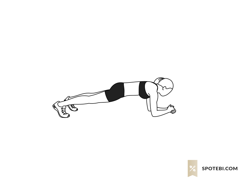 Inverted V plank exercise guide with instructions, demonstration, calories burned and muscles worked. Learn proper form, discover all health benefits and choose a workout. https://www.spotebi.com/exercise-guide/inverted-v-plank/