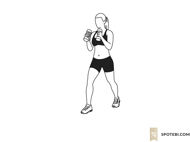 Lunge punch exercise guide with instructions, demonstration, calories burned and muscles worked. Learn proper form, discover all health benefits and choose a workout. https://www.spotebi.com/exercise-guide/lunge-punch/