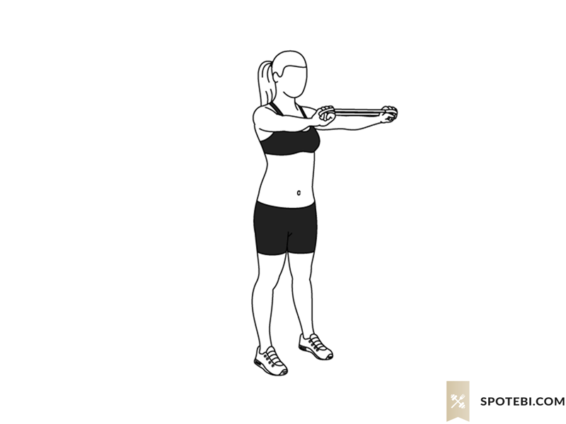 Mid back band pull exercise guide with instructions, demonstration, calories burned and muscles worked. Learn proper form, discover all health benefits and choose a workout. https://www.spotebi.com/exercise-guide/mid-back-band-pull/