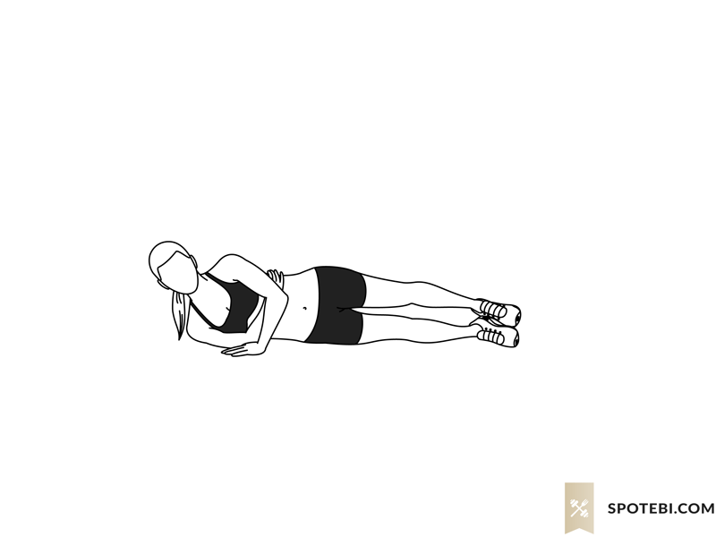 One arm tricep push up exercise guide with instructions, demonstration, calories burned and muscles worked. Learn proper form, discover all health benefits and choose a workout. https://www.spotebi.com/exercise-guide/one-arm-tricep-push-up/