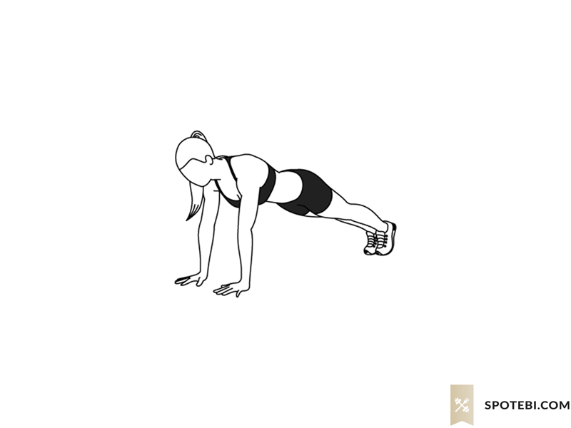 Plank jacks exercise guide with instructions, demonstration, calories burned and muscles worked. Learn proper form, discover all health benefits and choose a workout. https://www.spotebi.com/exercise-guide/plank-jacks/