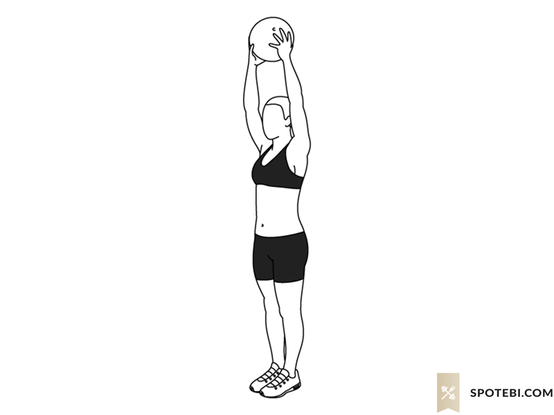 Reverse lunge medicine ball overhead press exercise guide with instructions, demonstration, calories burned and muscles worked. Learn proper form, discover all health benefits and choose a workout. https://www.spotebi.com/exercise-guide/reverse-lunge-medicine-ball-overhead-press/