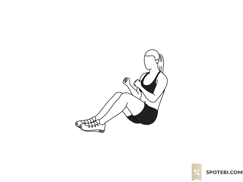 Russian twist exercise guide with instructions, demonstration, calories burned and muscles worked. Learn proper form, discover all health benefits and choose a workout. https://www.spotebi.com/exercise-guide/russian-twist/