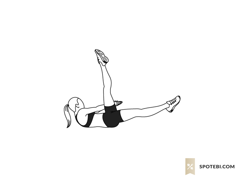 Side crunch leg raise exercise guide with instructions, demonstration, calories burned and muscles worked. Learn proper form, discover all health benefits and choose a workout. https://www.spotebi.com/exercise-guide/side-crunch-leg-raise/