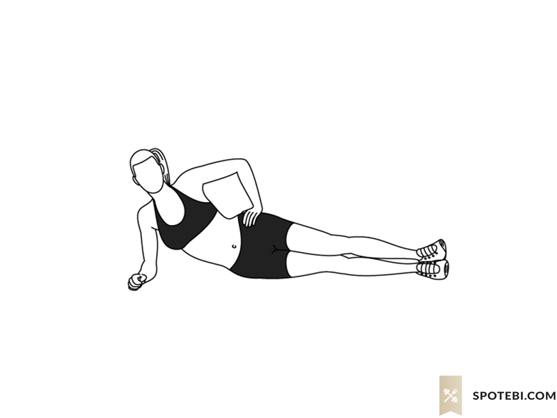 Side plank hip lifts exercise guide with instructions, demonstration, calories burned and muscles worked. Learn proper form, discover all health benefits and choose a workout. https://www.spotebi.com/exercise-guide/side-plank-hip-lifts/