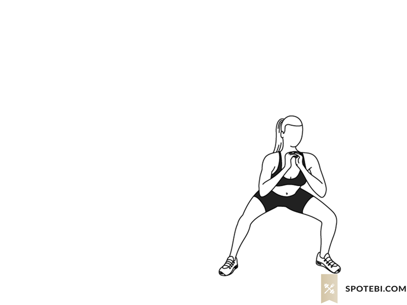 Side to side squats exercise guide with instructions, demonstration, calories burned and muscles worked. Learn proper form, discover all health benefits and choose a workout. https://www.spotebi.com/exercise-guide/side-to-side-squats/