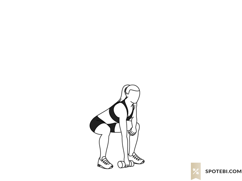 Single arm dumbbell snatch exercise guide with instructions, demonstration, calories burned and muscles worked. Learn proper form, discover all health benefits and choose a workout. https://www.spotebi.com/exercise-guide/single-arm-dumbbell-snatch/