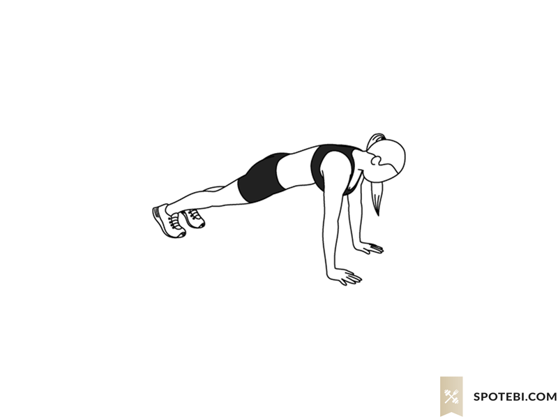 Spiderman push ups exercise guide with instructions, demonstration, calories burned and muscles worked. Learn proper form, discover all health benefits and choose a workout. https://www.spotebi.com/exercise-guide/spiderman-push-ups/