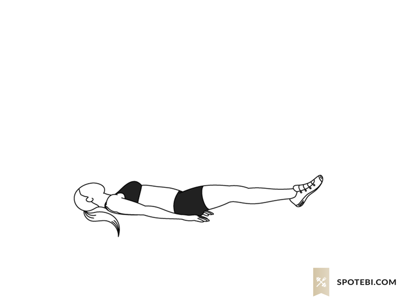 Straight leg raise exercise guide with instructions, demonstration, calories burned and muscles worked. Learn proper form, discover all health benefits and choose a workout. https://www.spotebi.com/exercise-guide/straight-leg-raise/