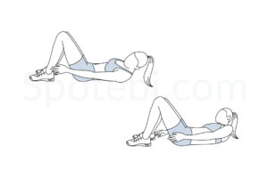 Alternate heel touchers exercise guide with instructions, demonstration, calories burned and muscles worked. Learn proper form, discover all health benefits and choose a workout. https://www.spotebi.com/exercise-guide/alternate-heel-touchers/