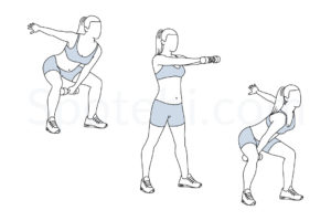 Alternating dumbbell swing exercise guide with instructions, demonstration, calories burned and muscles worked. Learn proper form, discover all health benefits and choose a workout. https://www.spotebi.com/exercise-guide/alternating-dumbbell-swing/