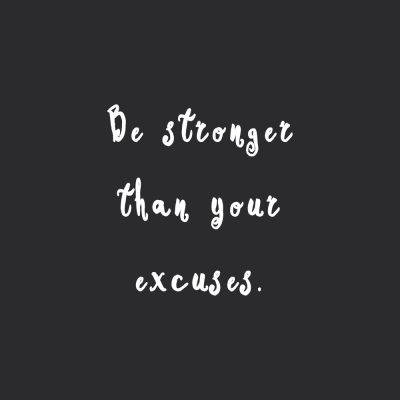 Be Stronger Than Your Excuses | Training And Healthy Eating Motivational Quote / @spotebi