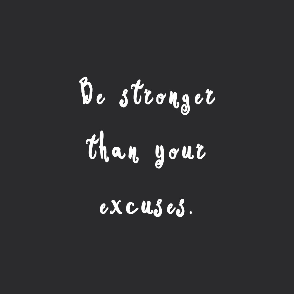 Be stronger than your excuses! Browse our collection of motivational training and healthy eating quotes and get instant fitness and wellness inspiration. Stay focused and get fit, healthy and happy! https://www.spotebi.com/workout-motivation/be-stronger-than-your-excuses/