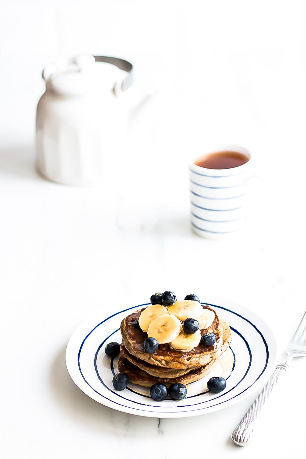 Starting the morning with high-protein foods, like these blueberry banana pancakes, is a surefire way to stay full until lunch and keep your energy levels steady! https://www.spotebi.com/recipes/blueberry-banana-pancakes/