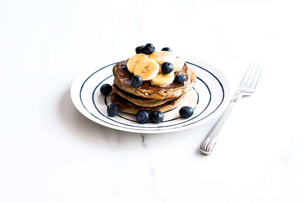 Starting the morning with high-protein foods, like these blueberry banana pancakes, is a surefire way to stay full until lunch and keep your energy levels steady! https://www.spotebi.com/recipes/blueberry-banana-pancakes/