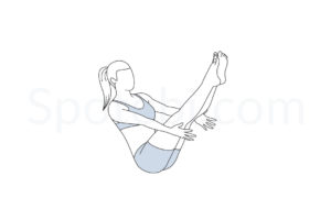 Boat pose (Paripurna Navasana) instructions, illustration, and mindfulness practice. Learn about preparatory, complementary and follow-up poses, and discover all health benefits. https://www.spotebi.com/exercise-guide/boat-pose/