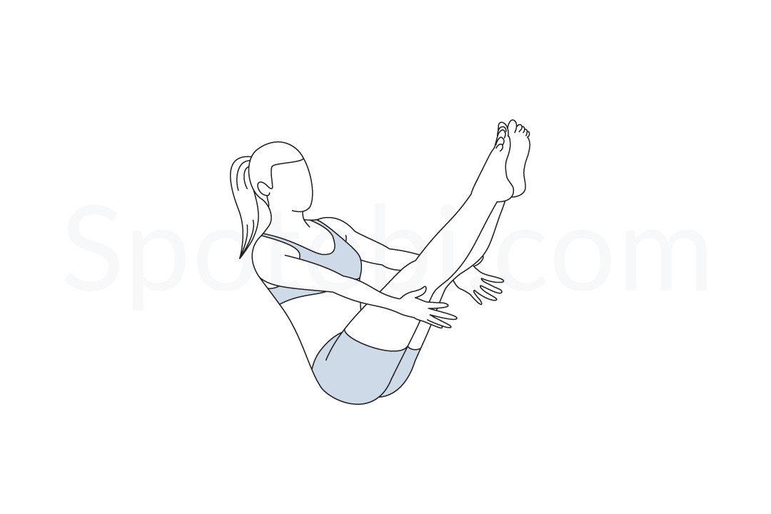 Boat pose (Paripurna Navasana) instructions, illustration, and mindfulness practice. Learn about preparatory, complementary and follow-up poses, and discover all health benefits. https://www.spotebi.com/exercise-guide/boat-pose/
