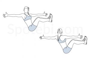 Boat twist exercise guide with instructions, demonstration, calories burned and muscles worked. Learn proper form, discover all health benefits and choose a workout. https://www.spotebi.com/exercise-guide/boat-twist/