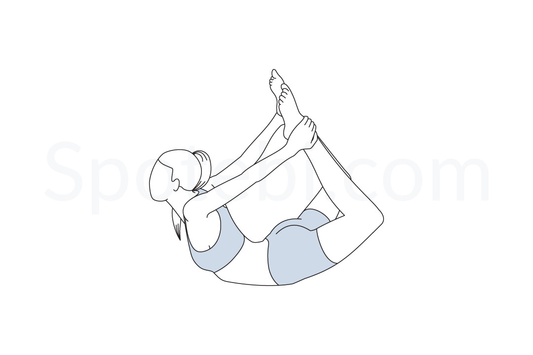 Bow pose (Dhanurasana) instructions, illustration, and mindfulness practice. Learn about preparatory, complementary and follow-up poses, and discover all health benefits. https://www.spotebi.com/exercise-guide/bow-pose/
