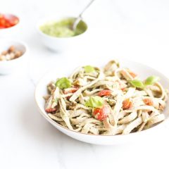 Chickpea & Spelt Fresh Pasta with Homemade Pesto Sauce Recipe / @spotebi