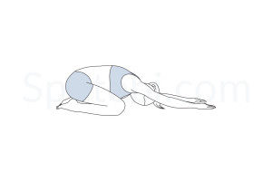 Child's pose (Balasana) instructions, illustration and mindfulness practice. Learn about preparatory, complementary and follow-up poses, and discover all health benefits. https://www.spotebi.com/exercise-guide/childs-pose/
