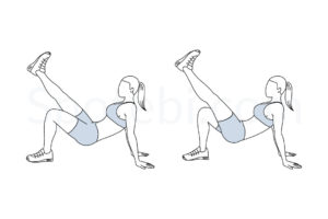 Crab kicks exercise guide with instructions, demonstration, calories burned and muscles worked. Learn proper form, discover all health benefits and choose a workout. https://www.spotebi.com/exercise-guide/crab-kicks/