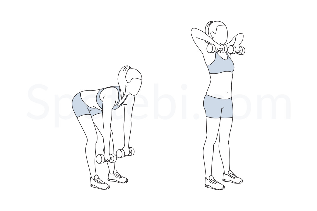Deadlift upright row exercise guide with instructions, demonstration, calories burned and muscles worked. Learn proper form, discover all health benefits and choose a workout. https://www.spotebi.com/exercise-guide/deadlift-upright-row/