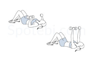 Dumbbell chest press exercise guide with instructions, demonstration, calories burned and muscles worked. Learn proper form, discover all health benefits and choose a workout. https://www.spotebi.com/exercise-guide/dumbbell-chest-press/