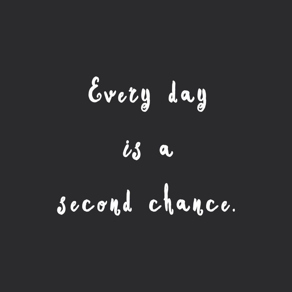 Every day is a second chance! Browse our collection of motivational self-love and healthy lifestyle quotes and get instant fitness and wellness inspiration. Stay focused and get fit, healthy and happy! https://www.spotebi.com/workout-motivation/every-day-is-a-second-chance/