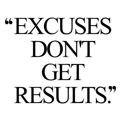 Excuses Don't Get Results | Exercise And Weight Loss Motivational Quote / @spotebi
