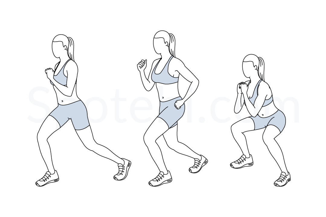 Flutter kick squats exercise guide with instructions, demonstration, calories burned and muscles worked. Learn proper form, discover all health benefits and choose a workout. https://www.spotebi.com/exercise-guide/flutter-kick-squats/