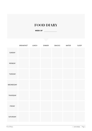 Food Diary Template / @spotebi