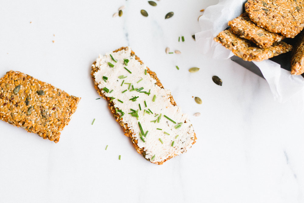 Gluten-Free Super Seed Crackers to eat with any spread, dip or cheese, or crumbled and sprinkled on top of soups, salads, and breakfast cereal!