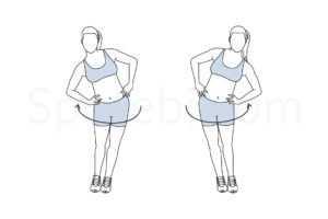 Hip circles exercise guide with instructions, demonstration, calories burned and muscles worked. Learn proper form, discover all health benefits and choose a workout. https://www.spotebi.com/exercise-guide/hip-circles/