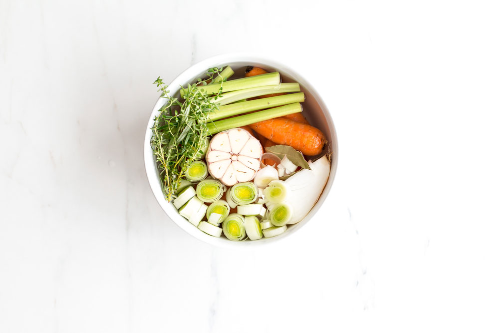 Homemade Vegetable Stock Recipe: Health promoting broth with restorative, anti-inflammatory and immune boosting properties! https://www.spotebi.com/recipes/homemade-vegetable-stock/