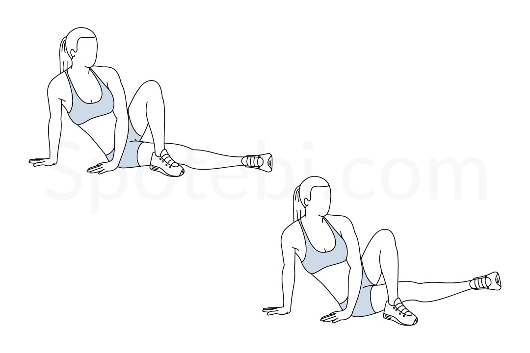 Inner thigh lifts exercise guide with instructions, demonstration, calories burned and muscles worked. Learn proper form, discover all health benefits and choose a workout. https://www.spotebi.com/exercise-guide/inner-thigh-lifts/