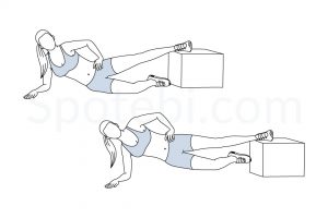 Inner thigh raise to plank exercise guide with instructions, demonstration, calories burned and muscles worked. Learn proper form, discover all health benefits and choose a workout. https://www.spotebi.com/exercise-guide/inner-thigh-raise-to-plank/