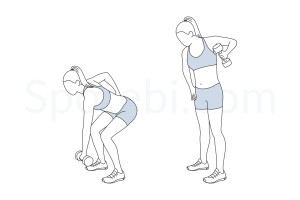 Lawnmower pull exercise guide with instructions, demonstration, calories burned and muscles worked. Learn proper form, discover all health benefits and choose a workout. https://www.spotebi.com/exercise-guide/lawnmower-pull/