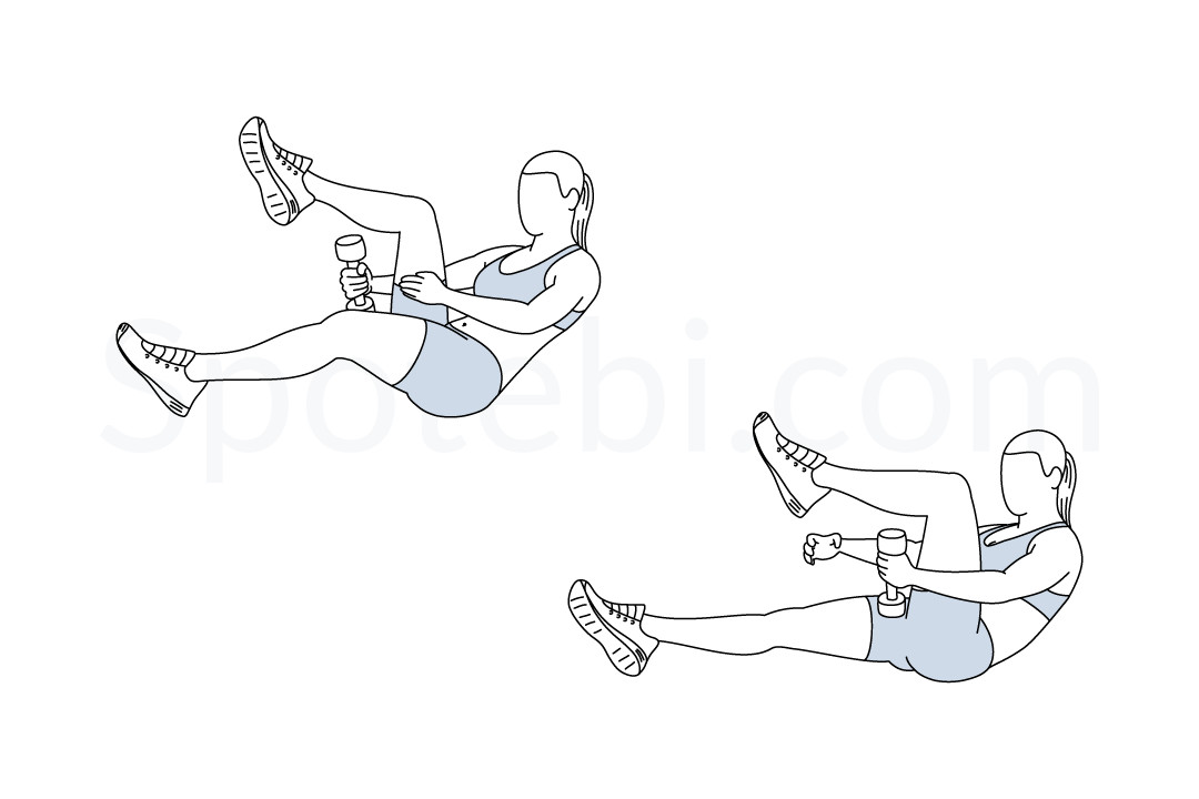 Dumbbell leg loop exercise guide with instructions, demonstration, calories burned and muscles worked. Learn proper form, discover all health benefits and choose a workout. https://www.spotebi.com/exercise-guide/dumbbell-leg-loop/