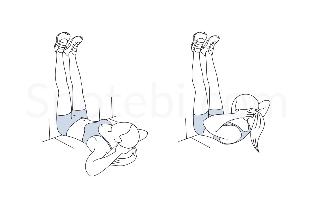 Wall crunch exercise guide with instructions, demonstration, calories burned and muscles worked. Learn proper form, discover all health benefits and choose a workout. https://www.spotebi.com/exercise-guide/wall-crunch/