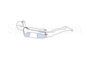 Locust pose (Salabhasana) instructions, illustration, and mindfulness practice. Learn about preparatory, complementary and follow-up poses, and discover all health benefits. https://www.spotebi.com/exercise-guide/locust-pose/