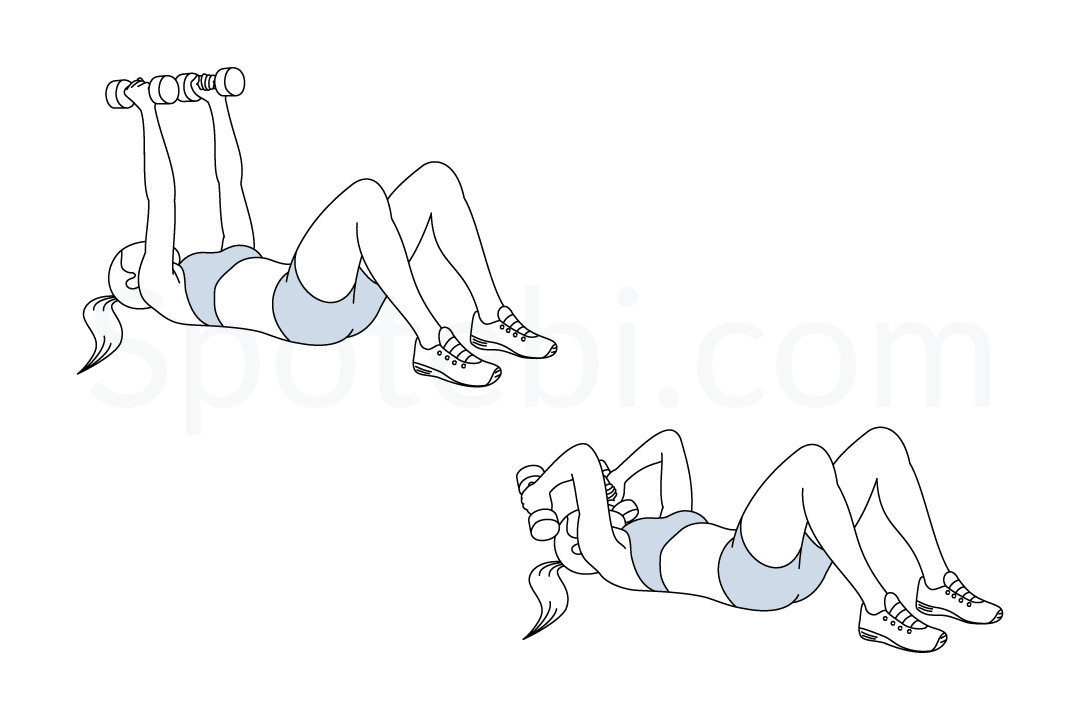 Lying tricep extension exercise guide with instructions, demonstration, calories burned and muscles worked. Learn proper form, discover all health benefits and choose a workout. https://www.spotebi.com/exercise-guide/lying-tricep-extension/