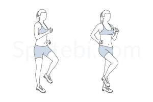 March in place exercise guide with instructions, demonstration, calories burned and muscles worked. Learn proper form, discover all health benefits and choose a workout. https://www.spotebi.com/exercise-guide/march-in-place/
