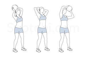 Medicine ball overhead circles exercise guide with instructions, demonstration, calories burned and muscles worked. Learn proper form, discover all health benefits and choose a workout. https://www.spotebi.com/exercise-guide/medicine-ball-overhead-circles/