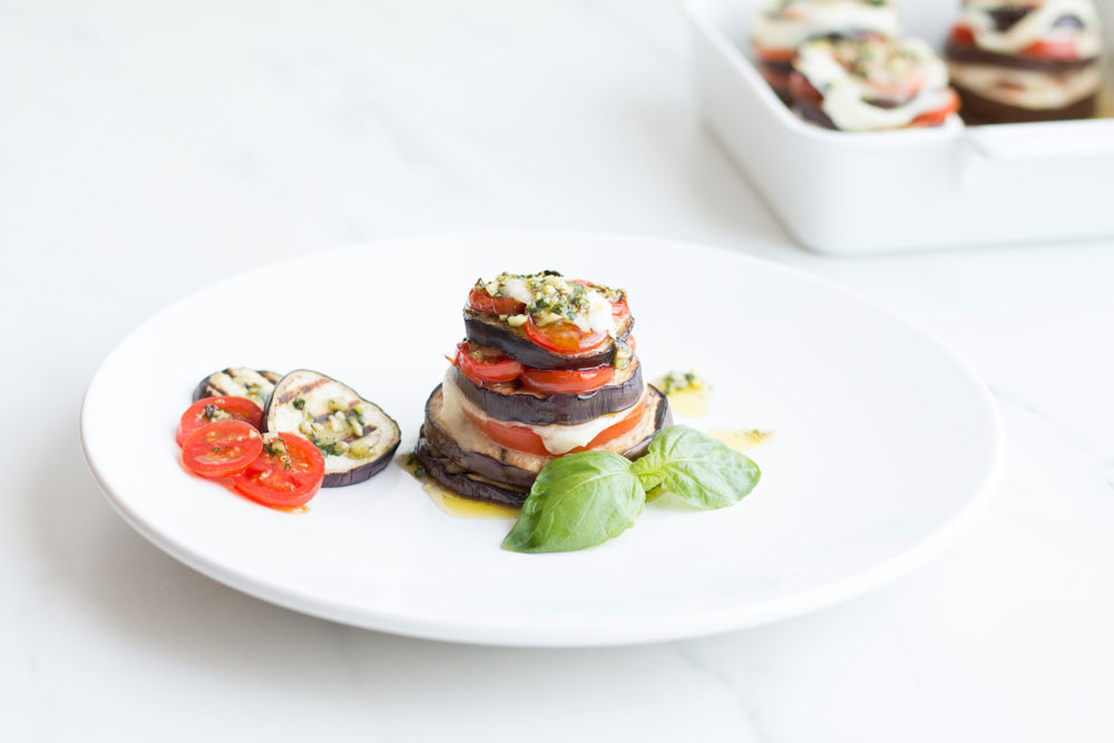 Heart-Healthy Recipe with only 307 Calories per Serving | Mediterranean Eggplant, Tomato, and Mozzarella Stacks https://www.spotebi.com/recipes/mediterranean-eggplant-tomato-mozzarella-stacks/